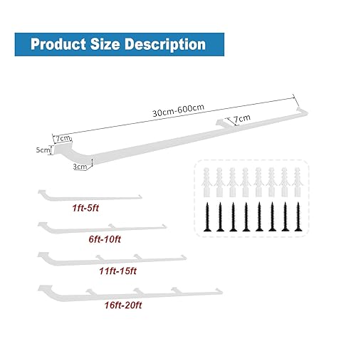 Balustrade murale extérieure anticorrosion kit complet rampe blanche 30cm
