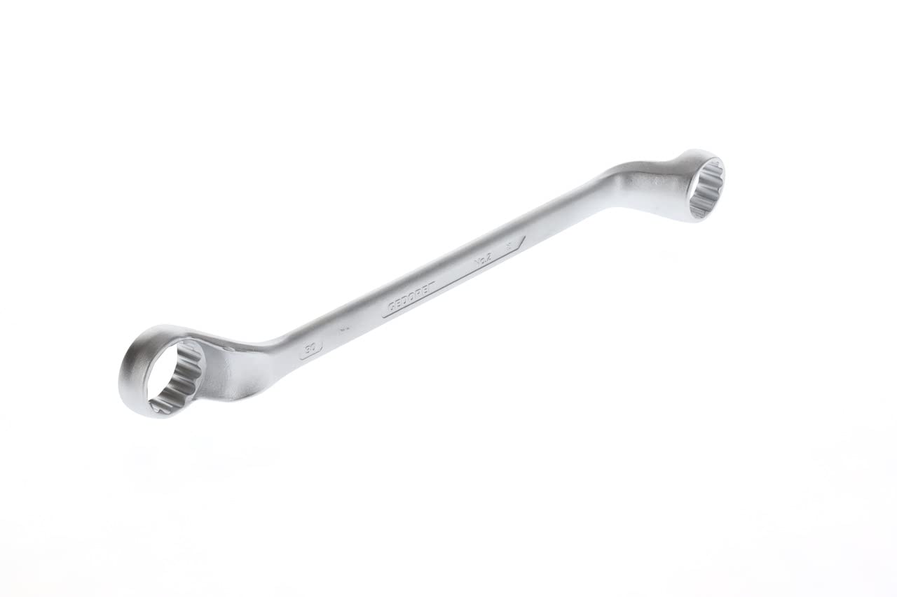 GEDORE Double-ended ring spanner, AF 27+30 mm, Offset, 5° angled, Slender, Bi-hex, UD profile, Spanner, 2 27X30