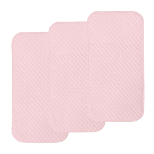 Image of Pleasant Boulevard | Portable Waterproof Baby Changing Pad Liner, Washable Reusable Changing Table Cover Made with Breathable TPU, 27x13in (Pink, 3 Count)