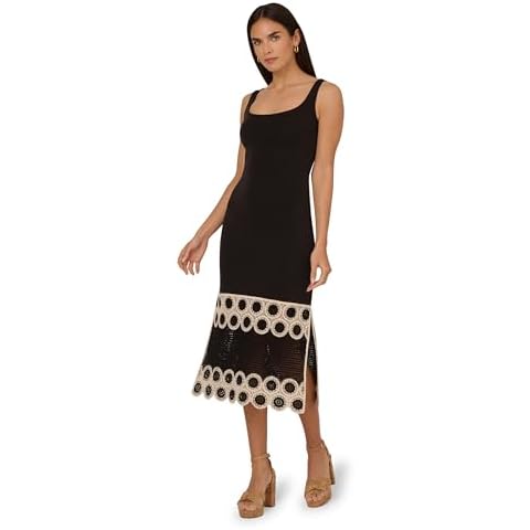 Adrianna Papell Crochet Sheath Midi Dress Cover