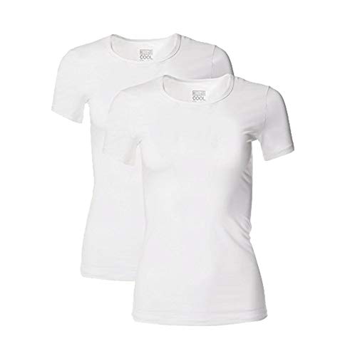 32º DEGREES Women 2 Pack Cool Scoop Neck Wicking Tee Shirt -White/White - Large