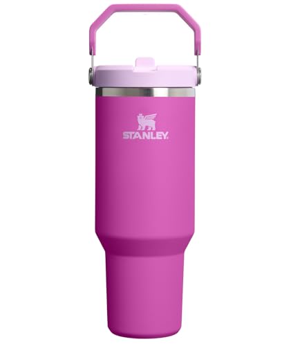 Image of STANLEY IceFlow 2.0 Flip Straw Tumbler with Handle 40 oz | Twist On Lid and Flip Up Straw | Leakproof Water Bottle | Insulated Stainless Steel | BPA-Free | Dark Blossom