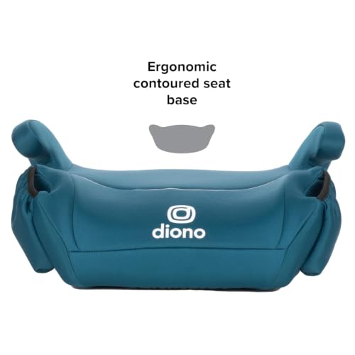 Image of Diono Solana, No Latch, Single Backless Booster Car Seat, Lightweight, Machine Washable Covers, Cup Holders, Blue Razz Ice