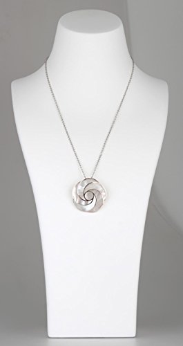 Pendentif nacre et argent 925 massif fleur spirale artisanale - 3