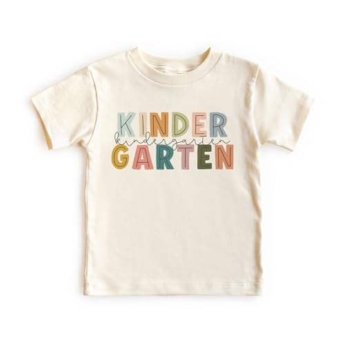Boho Kindergarten Shirts For Kids - First Day Of School Back To School Outfit - Adult Teacher, Toddler & Youth Shirt - Natural Boys & Girls Graphic Tee