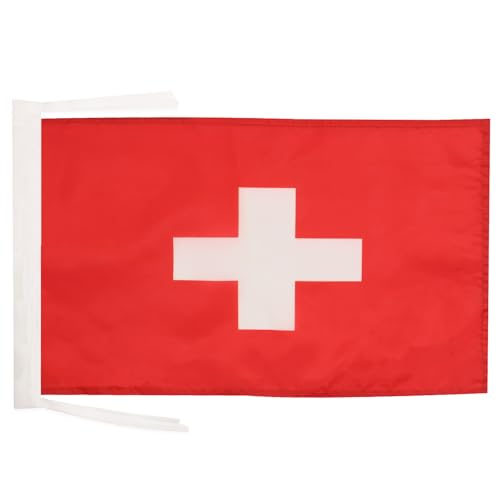 BANDERA de SUIZA 45x30cm - BANDERINA SUIZA 30 x 45 cm cordeles - AZ FLAG