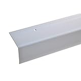 acerto 38022 Perfil angular de escalera de aluminio - 100cm 55x69mm plateado * Antideslizante * Robusto * Fácil instalación | Perfil de borde de escalera perfil de peldaño de escalera