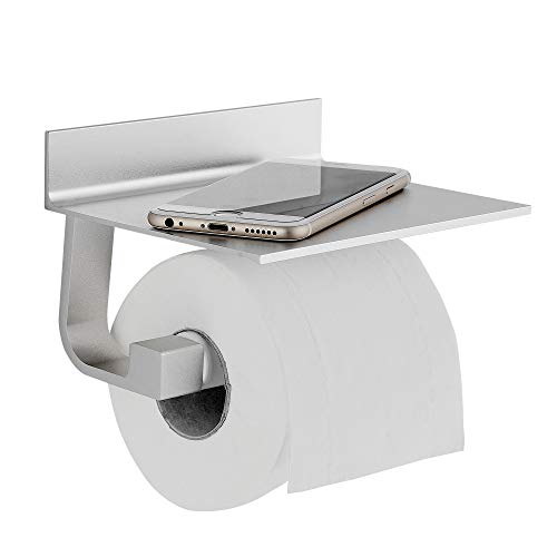 Hoomtaook Portarrollos para Papel Higiénico Portarrollos Baño Adhesivo Portarrollo para Papel Higiénico, Autoadhesivo, Aluminio, Acabado Mate