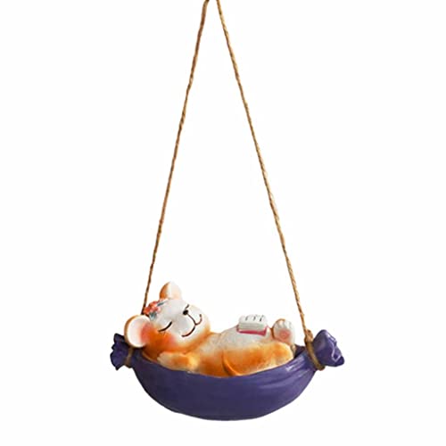 Simulierte Tieranhänger Gartenverzierung Gartenskulptur Serie Hausgarten Garten Landschaftsbau Terrasse Skulptur (Color : A, Size : 17 * 8 * 23cm) Cover