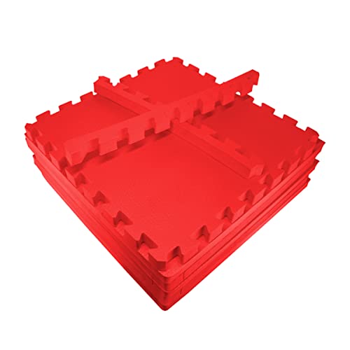 Tatame em E.V.A 1x1m - 10 mm de Espessura com Encaixe - Vermelho