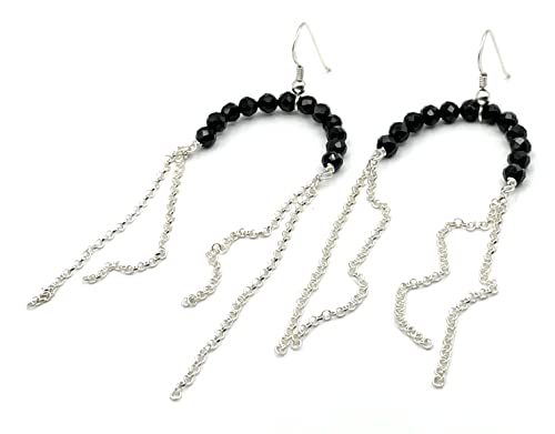 Boucles d'oreilles chandelier en argent et spinelle pour vos soirées