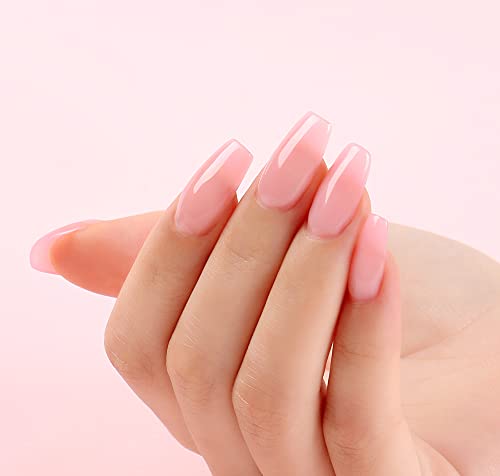 Aimeili Nude Pink Builder Base Gel For Nails, No Need Slip Solution Builder Extension, Soak Off Milky Pink Gel Nail Polish 6Pcs X 10Ml - Kit Set 37 #TOP4