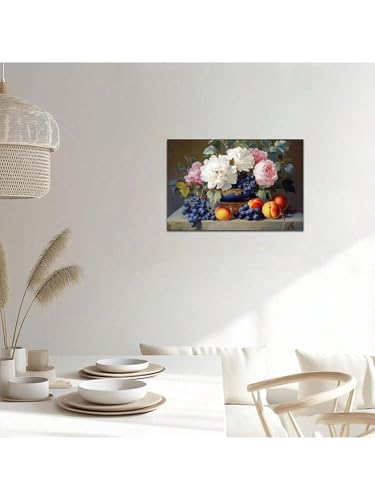 Affiche de cuisine XINBAO fruit fleur, toile encadrée 30x45 cm