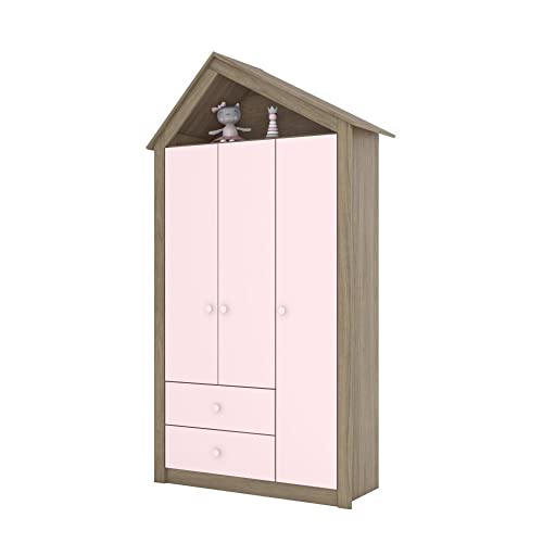 Quarto de Bebê Completo com Berço 3 em 1 Guarda-roupa 3 Portas e Cômoda Giz de Cera Espresso Móveis