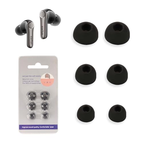 [3�g] EarFun Air Pro 4+�p�C���[�`�b�v NOUKAJU �V���R�������p�C���z���`�b�v S/M/L 3�T�C�Y EarFun Air Pro 4 Plus�p�����p�C���z�� (�u���b�N)