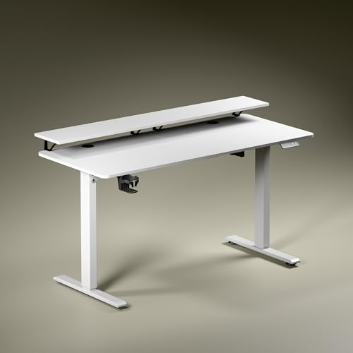 Green Soul Elevate Height Adjustable Table with Monitor Riser | I...