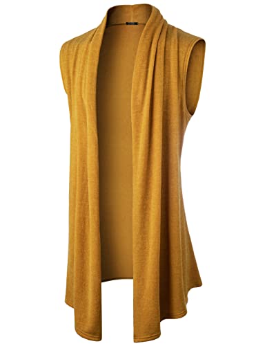 GIVON Men's Lightweight Ruffle Shawl Collar Sleeveless Vest Cardigan with Long Drape Cape4