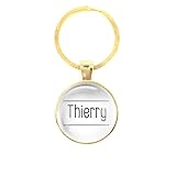 Grand cadeau Porte-clés en verre - Thierry, golden/e