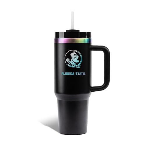 Image of The Memory Company | Licensed NCAA 40oz Iridescent Tumbler with Handle
