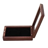 NUOBESTY Wooden Coin Display Box for Challenge Coins, Small Walnut Presentation Case with 2 Slots, Collector