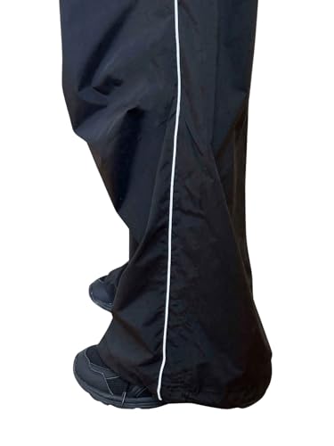 OYOANGLE Men's Loose Fit Baggy Pants Letter Graphic Drawstring Waisted Streetwear Wide Leg Pants4