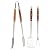 Sur La Table Kitchen Essentials Family Cookout Heavy Duty Stainless Steel Grilling Tool Set W/Wooden Handles, Tongs, Slotted Turner, and Fork Set