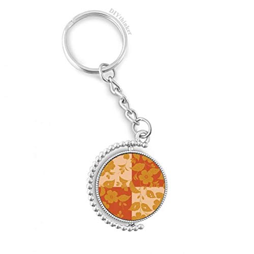 Porte-clés rotatif motif fleur jaune japonais 3x8,8 cm - Accessoire en métal multicolore