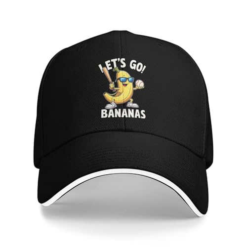 FOESUNIT Funny Bananas Hat for Men Funny Baseball Caps Funny Gifts for Men Black