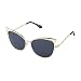 Pession Women's Fashion Flash Mirror Vintage Cat Eye Sunglasses