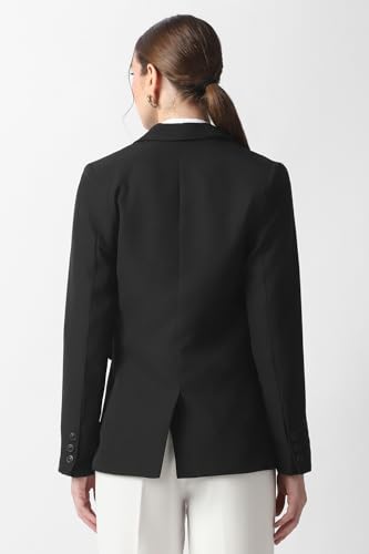 Buy Women Black Solid Blazer at Amazon.in - Image 4
