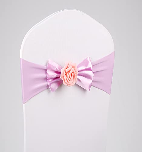 25 Fasce Elastiche Per Sedia Rosa Chiaro, In Spandex Con Fibbia, Universali Per Banchetti, Feste, Matrimoni, Hotel, Decorazioni Eventi