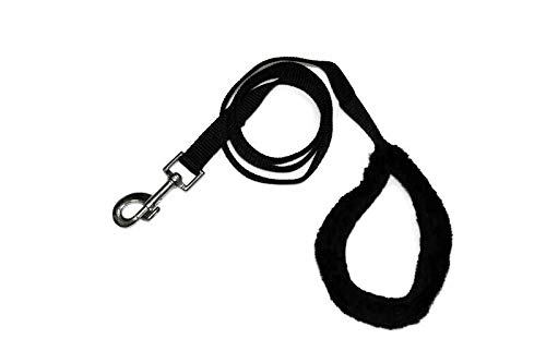 Nylon Soft Fur Black Dog Leash for Small,Medium and Large Breed with Comfortable Fur Padded Handle (B07Y7L716S) Amazon Price History, Amazon Price Tracker