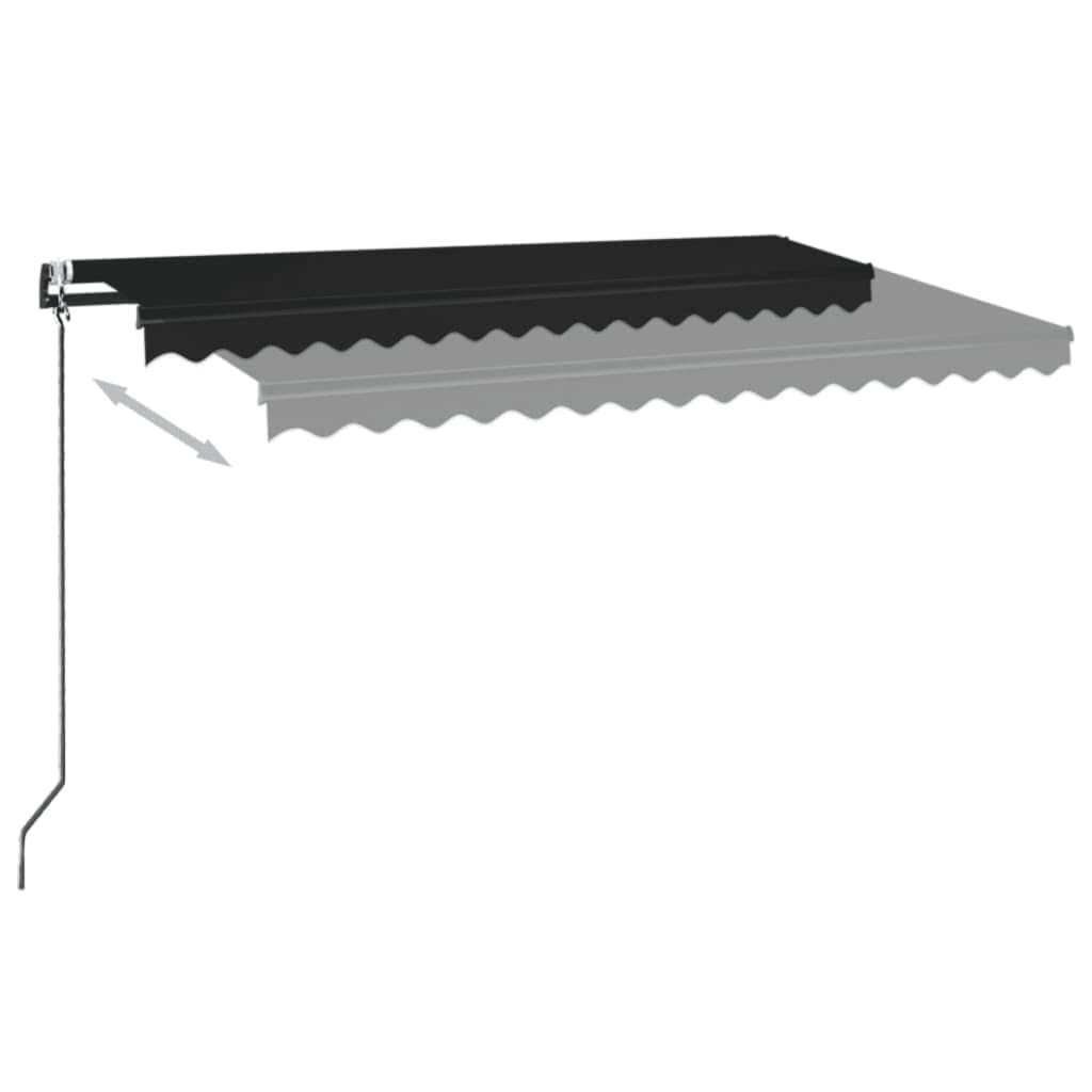 IKAYAA Elektrische Gelenkarmmarkise 450 x 350 cm, Markise, Sonnenmarkise, Sonnenschutz, Terrassenmarkise, Klemmmarkise, Anthrazit Garten