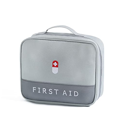 Image of Handcuffs Medicine Pouch Empty First Aid Organizer for Travel Bag Portable Mini Medical Storage Bags for Home, Car, Office (Grey)