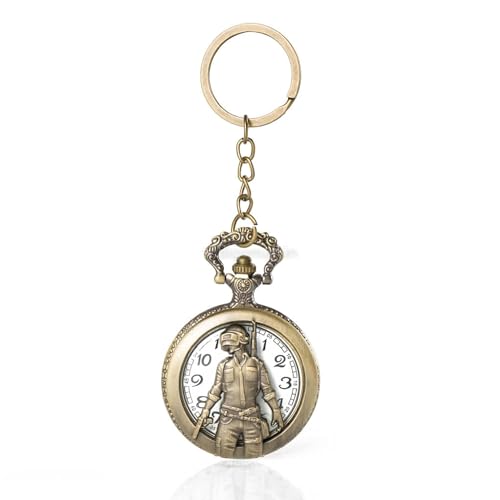 Image of Pocket Watch Metal Keychain Retro Vintage for Gifting With Key Ring Anti-Rust