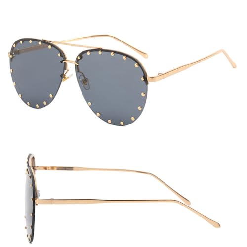 Diamond Rhinestone Sunglasses Ladies Fashion Gradient Metal Polygon Rimless Outdoor Sunscreen Sun Glasses Shades4