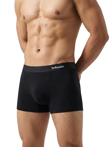Image of MAOU Men's Premium Cotton Modal Boxer Briefs | Ultra-Soft Stretch Fabric with 5% Spandex | Moisture-Wicking, Breathable, No Ride-Up Underwear for Daily Comfort (M-XL)