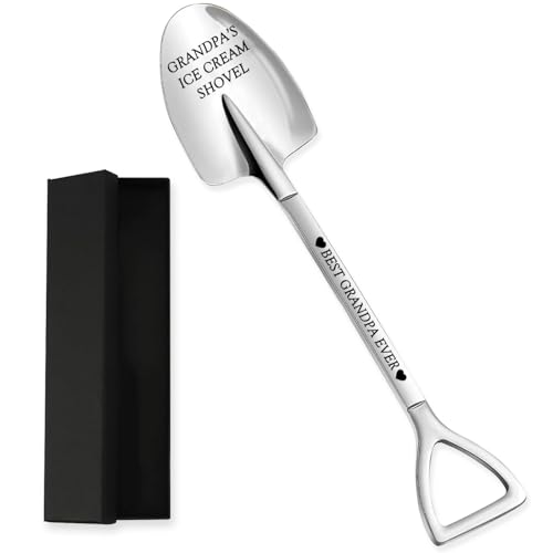Fathers Day Birthday Gifts Personalized Grandpa Gifts Stainless Steel Ice Cream Shovel Spoon Father's Day Birthday Thanksgiving Christmas Valentines Gift Ideas for Grandpa(02)