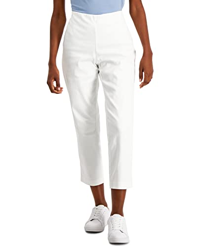 Charter C Women's Petite Chelsea Stretch Twill Cropped Pants White Bright 4P