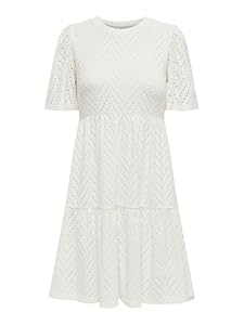 JDY Damen Jdycarla Cathinka S/S Dress JRS Noos Kleid, Cloud Dancer, XL EU