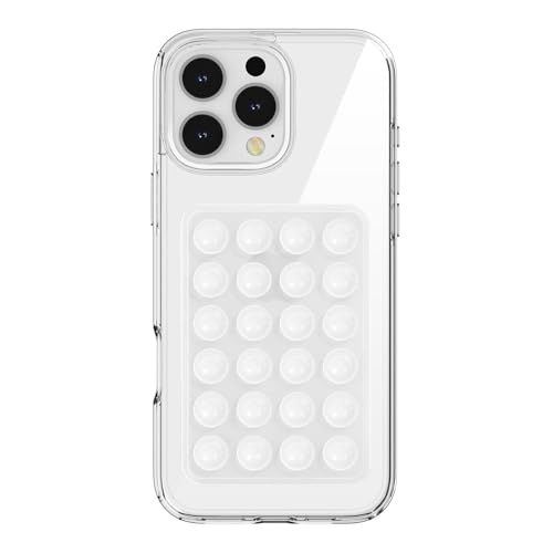 PKYAA Anteel Silicone Suction Phone Case Mount Silicon Adhesive Phone Accessory for Smartphones Hands-Free Mirror Shower Phone Holder for Selfies Tiktok Videos (Translucent)