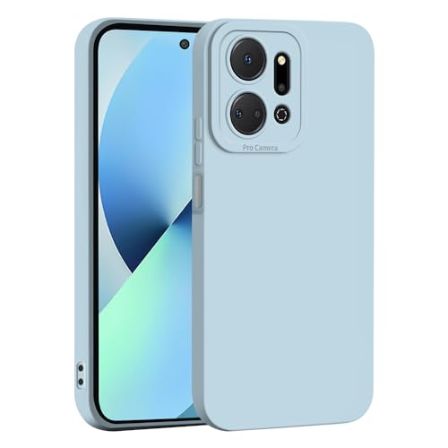 WBWONE Funda para Huawei Honor X7a, Cámara Todo Incluido Case Suave TPU Silicona Carcasa Antigolpes Caso Resistente a los Arañazos - Azul Claro