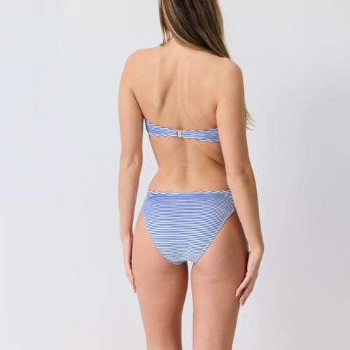 Bas de maillot de bain brésilien bleu ajusté contre les marques