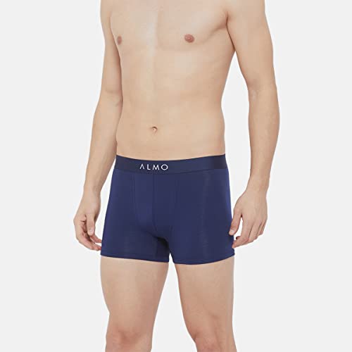 Image of ALMO Men's Better Cotton Trunk (Pack of 2) | Sweat Absorbent, Anti-Microbial | Light Weight | Solid Collection
