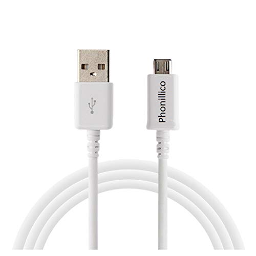 PHONILLICO Cable compatible avec Samsung Galaxy Galaxy NOTE 3 LITE/NOTE 4 / NOTE 2 / NOTE 1 / ALPHA/CORE PRIME/GRAND PRIME - USB 2.0 Blanc 1 Metre