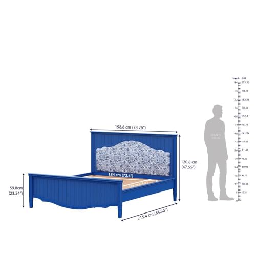 Image of Wakefit Wood Anokhi King Grey Non Storage Bed,Blue