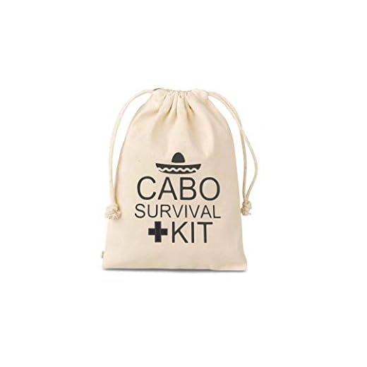 Set of 10 Bags Cabo Survival Hangover Kit Bachelorette Party Kit Bags Cotton Drawstring Wedding Party Welcome Favor Bags hangover kits wedding bachelorette party survival kit bags Hangover Kit