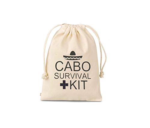 Set of 10 Bags Cabo SurvivalHangover Kit, hangover bags, amenity bags, Bachelorette Party Hangover Kit Bags Cotton Drawstring Wedding Party Welcome Favor Bags hangover kits wedding bachelorette party survival kit bags Hangover Kit ,Bachelorette Survi