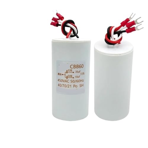 Condensador de arranque de grúa de motor de cesta de grúa de tres cables CBB60 de 450 V CA, 35 UF + 10 UF, 1 unidad