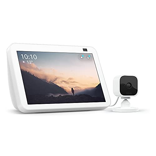 Echo Show 8 (2nd Gen), Glacier White with Blink Mini